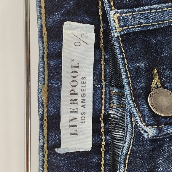 Liverpool Girlfriend Denim Jeans Size 25 Aloe Vera Color Stretch Light Distress - Picture 5 of 14